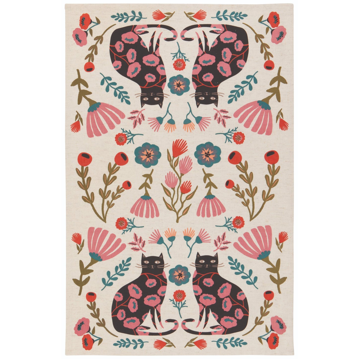 "Catbloom": Dishtowel (Set of 2) - Tiny Tiger Gift Shop