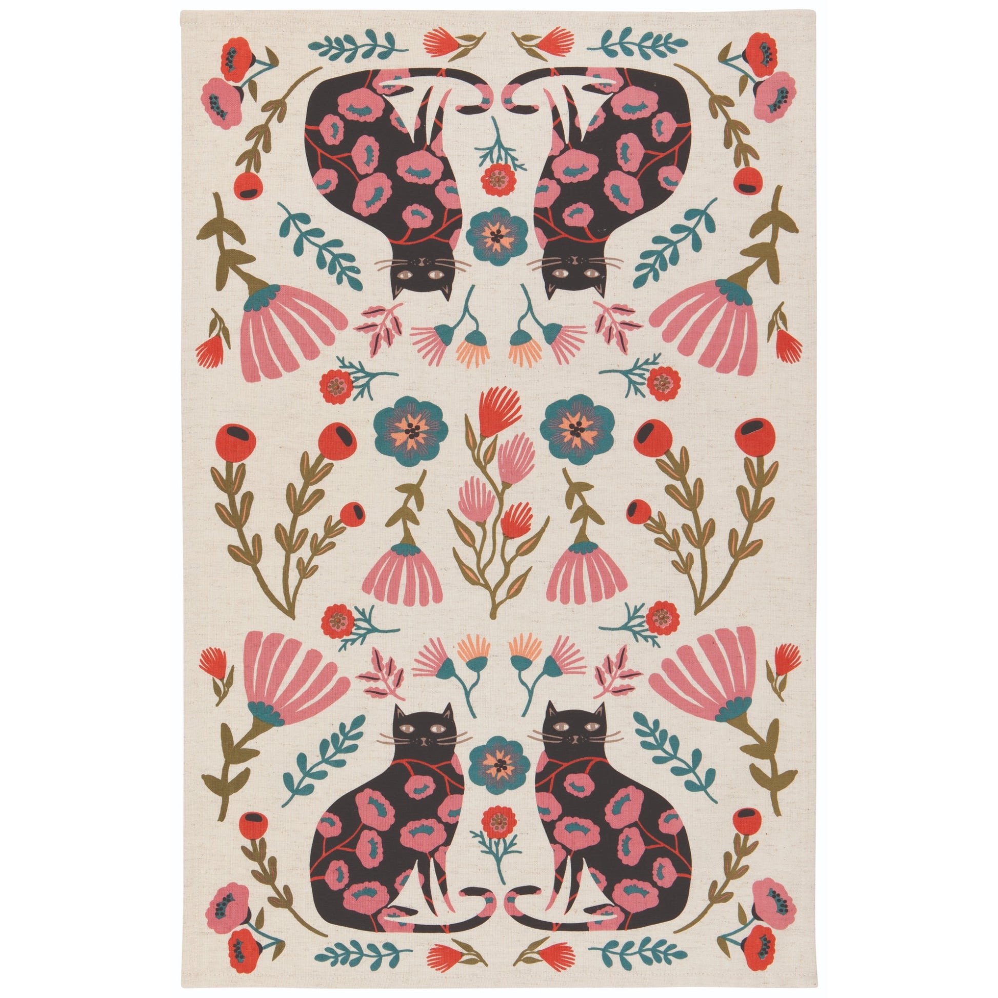 "Catbloom": Dishtowel (Set of 2) - Tiny Tiger Gift Shop