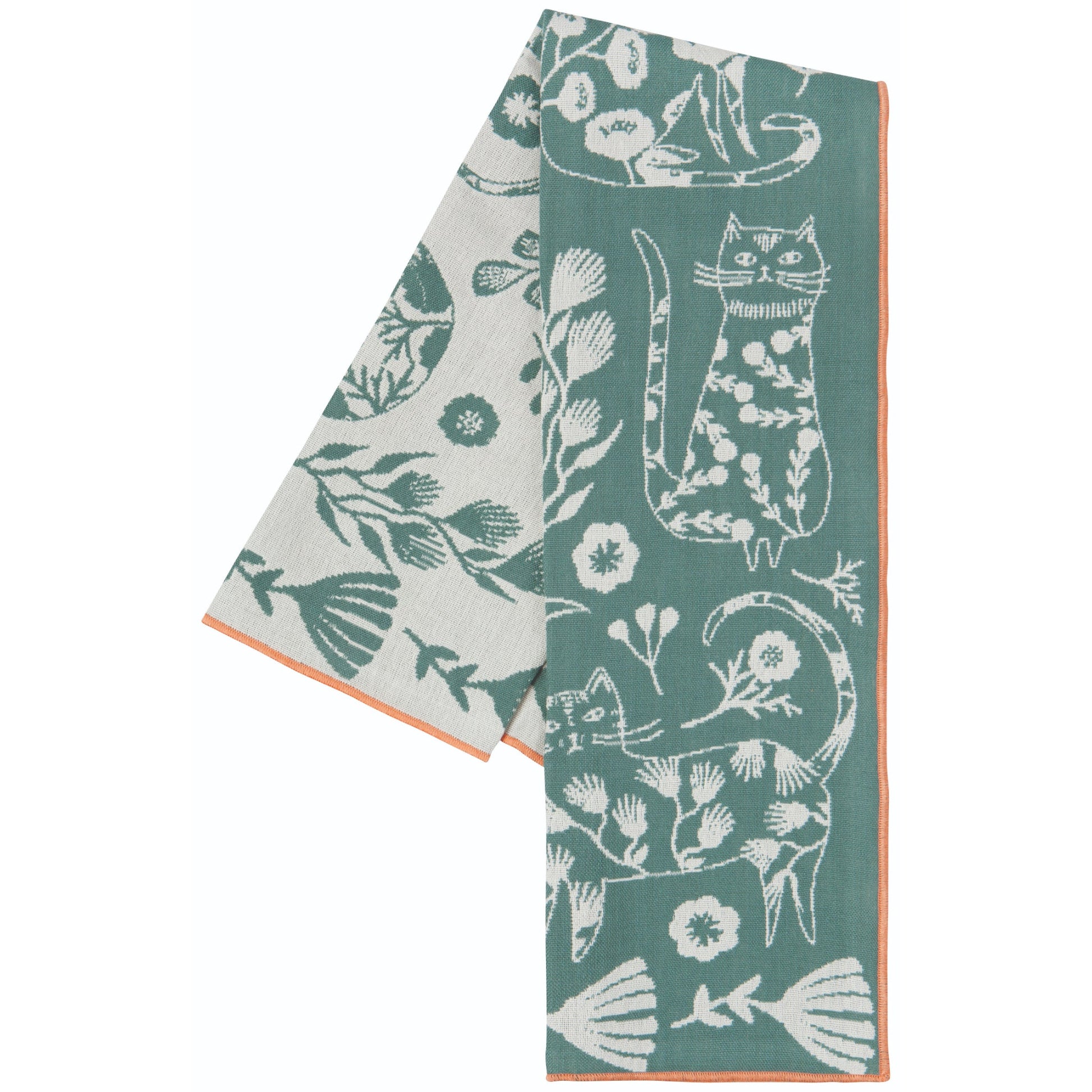 "Catbloom": Double Cloth Dishtowel - Tiny Tiger Gift Shop