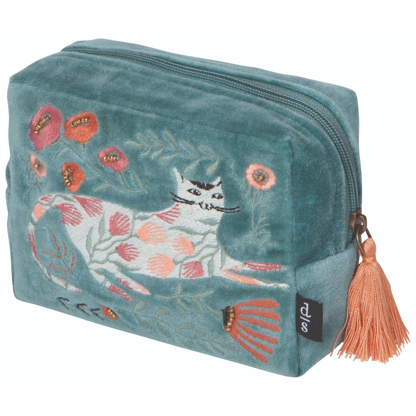 "Catbloom": Embroidered Pouch - Tiny Tiger Gift Shop