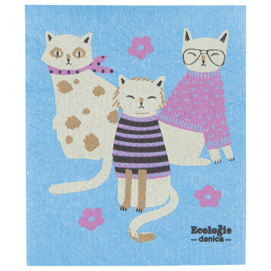 "Feline Fine": Swedish Dish Cloth - Tiny Tiger Gift Shop