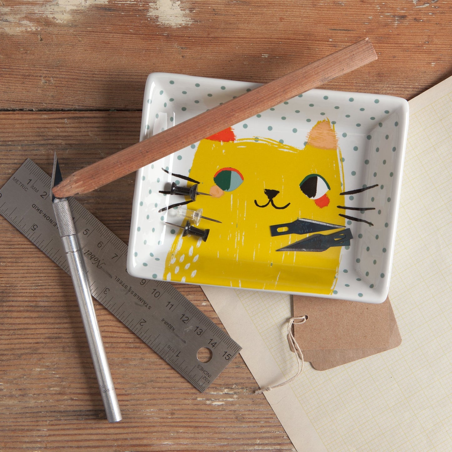 "Meow Meow": Ceramic Tray - Tiny Tiger Gift Shop
