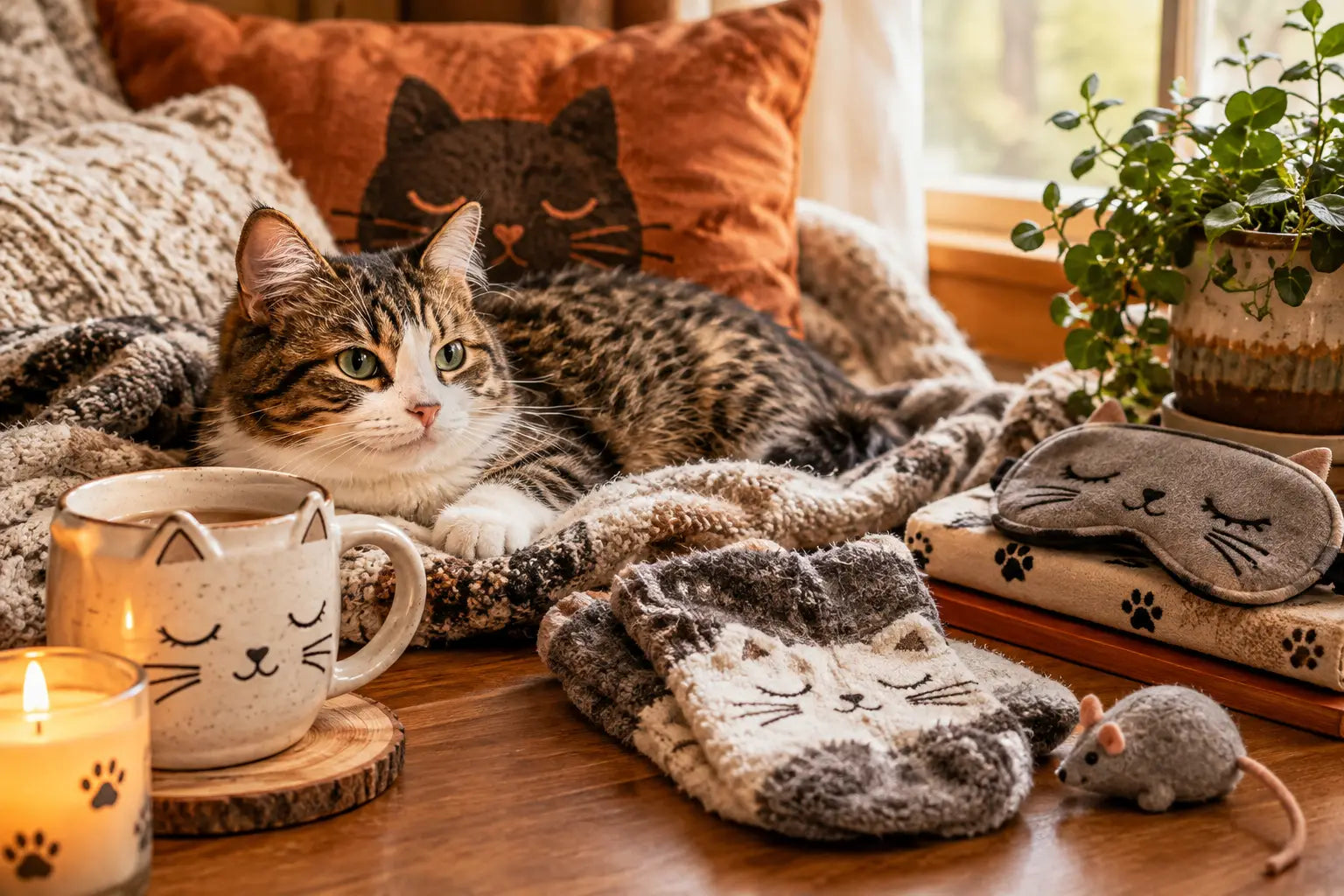 Cat Themed Self Care Items for Cozy Days