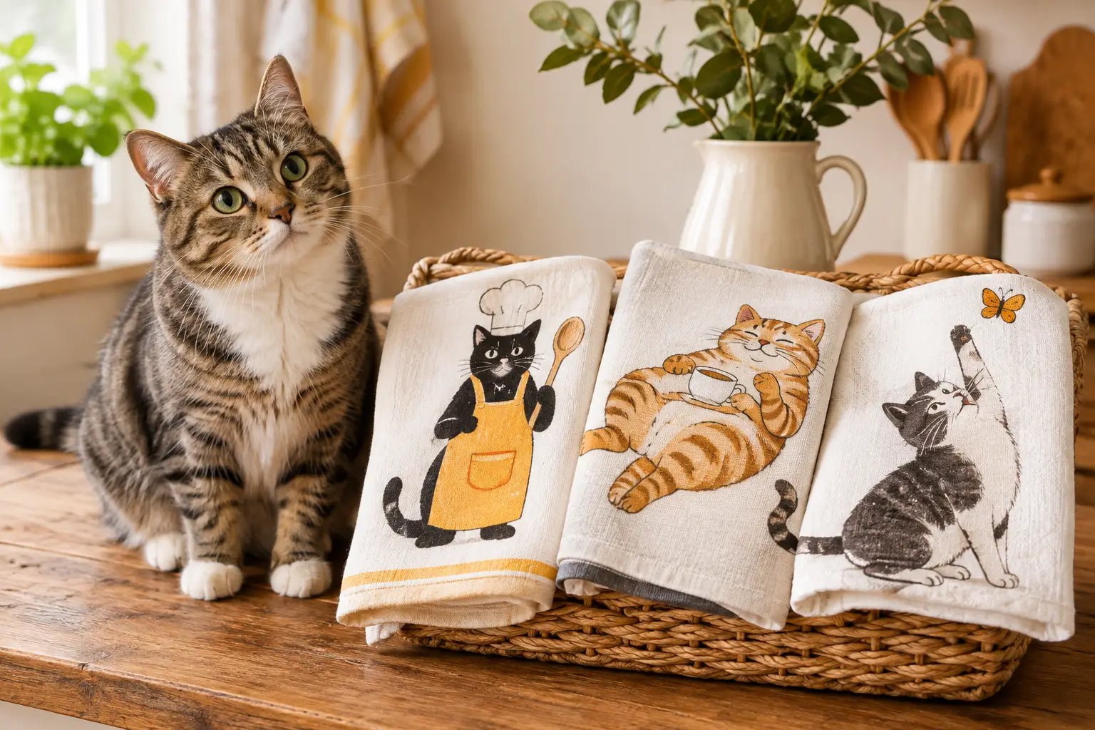 Funny Cat Tea Towels That Earn Their Spot - Tiny Tiger Gift Shop