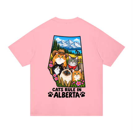 Unisex Regular Fit Cotton T-Shirt  "CATS RULE IN ALBERTA" (Light Colors)