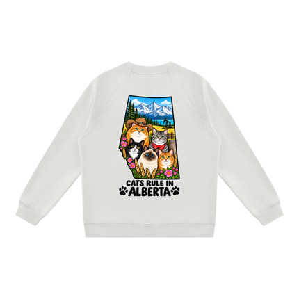 Unisex Regular Fit Crewneck Sweatshirt "CATS RULE IN ALBERTA" (Light Colors)