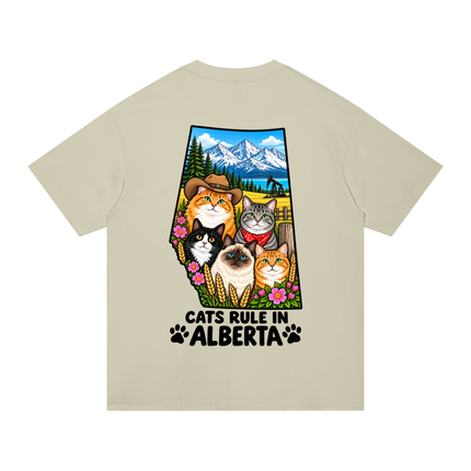 Unisex Regular Fit Cotton T-Shirt  "CATS RULE IN ALBERTA" (Light Colors)