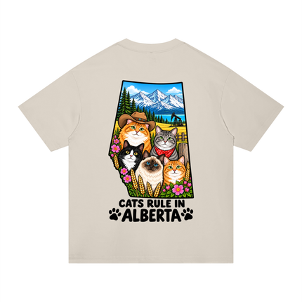 Unisex Regular Fit Cotton T-Shirt  "CATS RULE IN ALBERTA" (Light Colors)