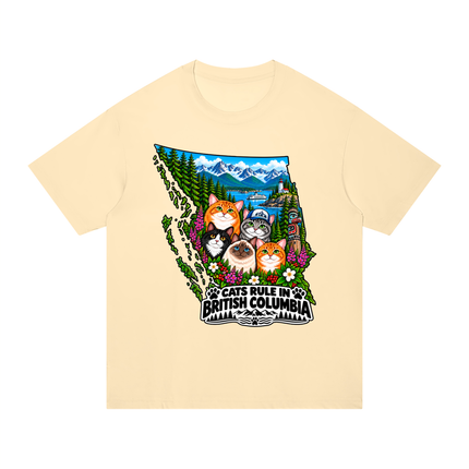 Unisex Regular Fit Cotton T-Shirt  "CATS RULE IN BRITISH COLUMBIA" (Light Colors)