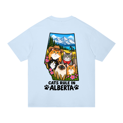Unisex Regular Fit Cotton T-Shirt  "CATS RULE IN ALBERTA" (Light Colors)