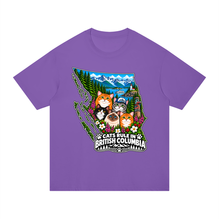 Unisex Regular Fit Cotton T-Shirt  "CATS RULE IN BRITISH COLUMBIA" (Dark Colors)