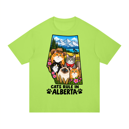 Unisex Regular Fit Cotton T-Shirt  "CATS RULE IN ALBERTA" (Light Colors)