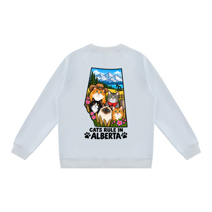 Unisex Regular Fit Crewneck Sweatshirt "CATS RULE IN ALBERTA" (Light Colors)
