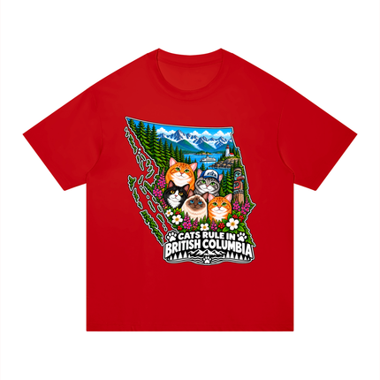 Unisex Regular Fit Cotton T-Shirt  "CATS RULE IN BRITISH COLUMBIA" (Dark Colors)