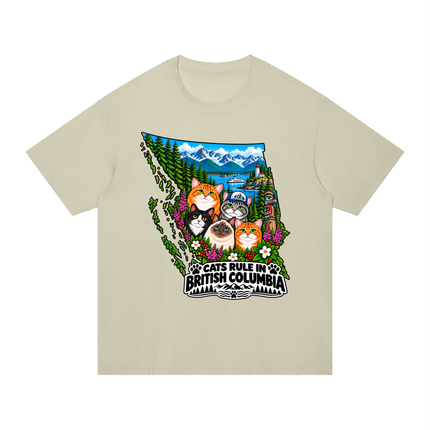 Unisex Regular Fit Cotton T-Shirt  "CATS RULE IN BRITISH COLUMBIA" (Light Colors)