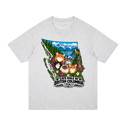 Unisex Regular Fit Cotton T-Shirt  "CATS RULE IN BRITISH COLUMBIA" (Light Colors)