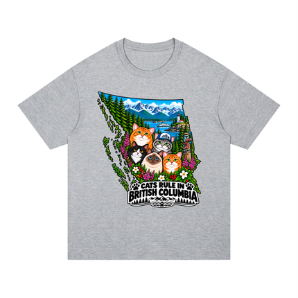 Unisex Regular Fit Cotton T-Shirt  "CATS RULE IN BRITISH COLUMBIA" (Light Colors)