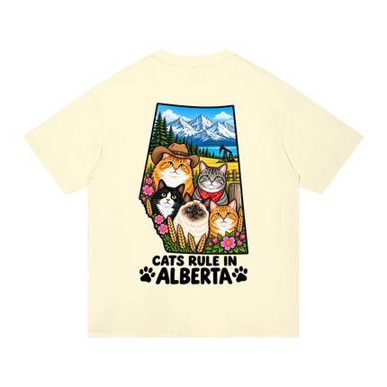 Unisex Regular Fit Cotton T-Shirt  "CATS RULE IN ALBERTA" (Light Colors)