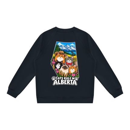 Unisex Regular Fit Crewneck Sweatshirt "CATS RULE IN ALBERTA" (Dark Colors)