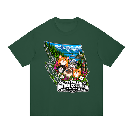 Unisex Regular Fit Cotton T-Shirt  "CATS RULE IN BRITISH COLUMBIA" (Dark Colors)