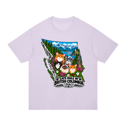 Unisex Regular Fit Cotton T-Shirt  "CATS RULE IN BRITISH COLUMBIA" (Light Colors)