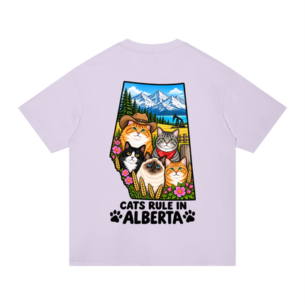 Unisex Regular Fit Cotton T-Shirt  "CATS RULE IN ALBERTA" (Light Colors)