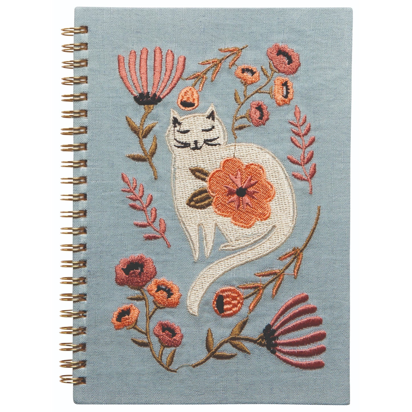 "Catbloom": Embroidered Notebook - Tiny Tiger Gift Shop