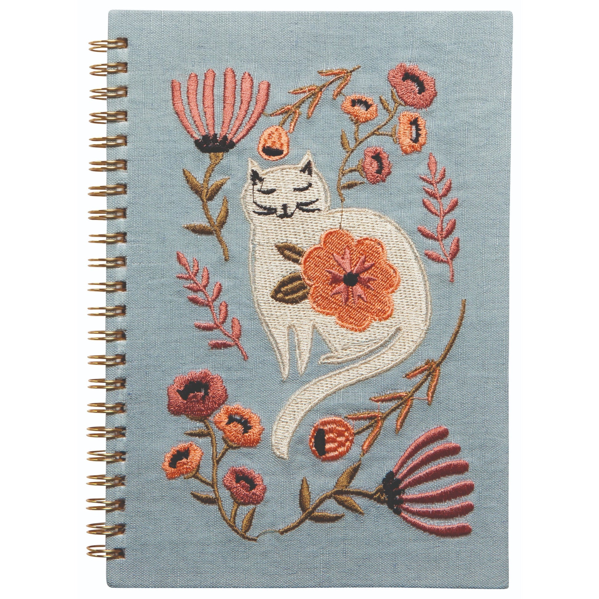 "Catbloom": Embroidered Notebook - Tiny Tiger Gift Shop