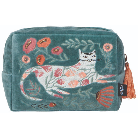 "Catbloom": Embroidered Pouch - Tiny Tiger Gift Shop