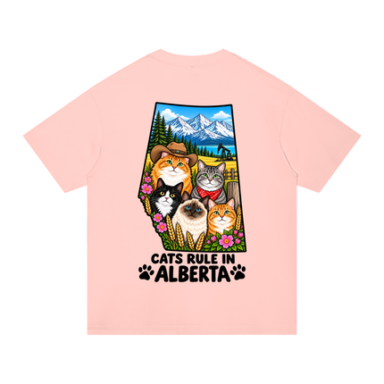 Unisex Regular Fit Cotton T-Shirt  "CATS RULE IN ALBERTA" (Light Colors)