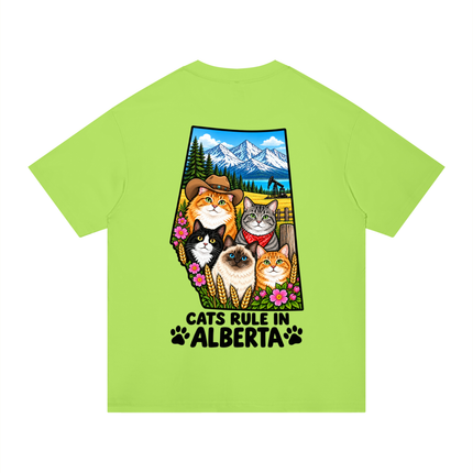 Unisex Regular Fit Cotton T-Shirt  "CATS RULE IN ALBERTA" (Light Colors)