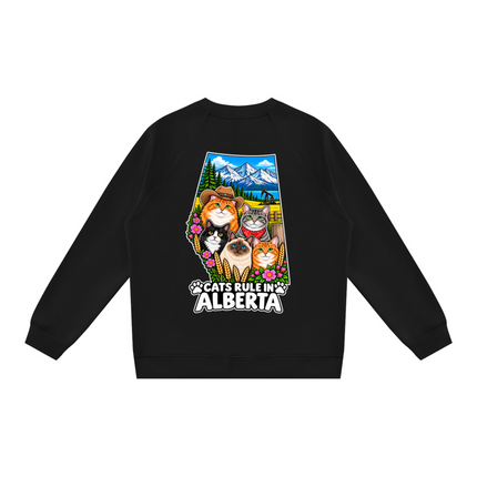 Unisex Regular Fit Crewneck Sweatshirt "CATS RULE IN ALBERTA" (Dark Colors)