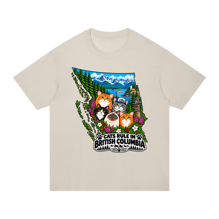 Unisex Regular Fit Cotton T-Shirt  "CATS RULE IN BRITISH COLUMBIA" (Light Colors)