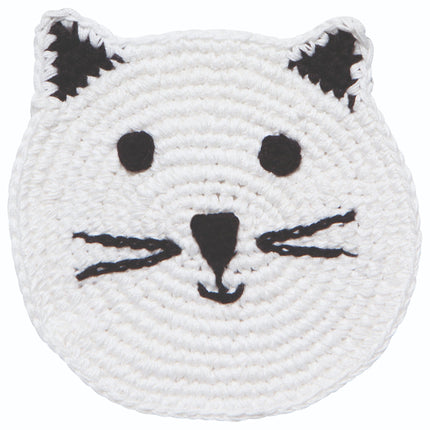 "Meow & Furever": Crochet Coasters (Set of 4) - Tiny Tiger Gift Shop