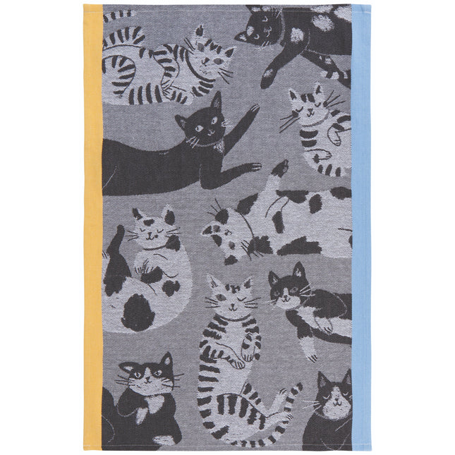 "Meow & Furever": Jacquard Dishtowel - Tiny Tiger Gift Shop