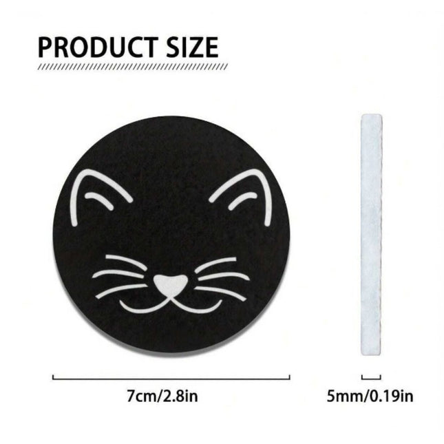 "Meowy": Absorbent Car Cup Holder Mat (Set of2) - Tiny Tiger Gift Shop