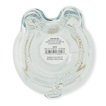 "Millie, The Purrista": Glass Cat Tumbler with Beanie - Tiny Tiger Gift Shop