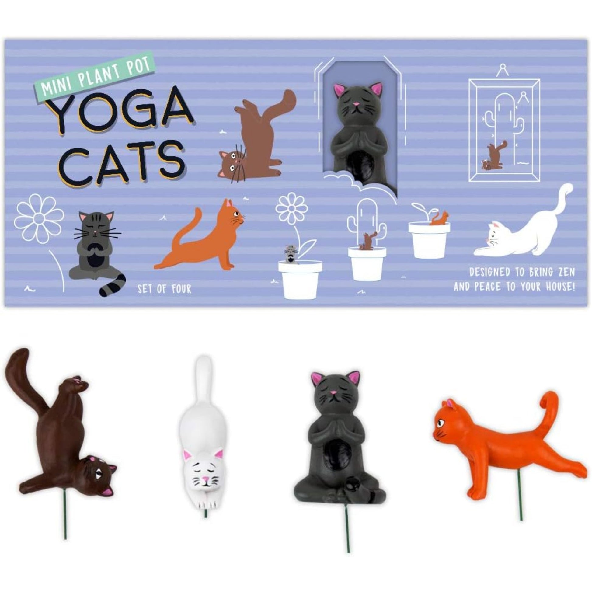 Mini Plant Yoga Cats - Tiny Tiger Gift Shop