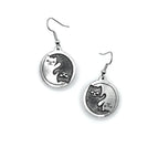 Yin Yang Kitty Hook Earrings