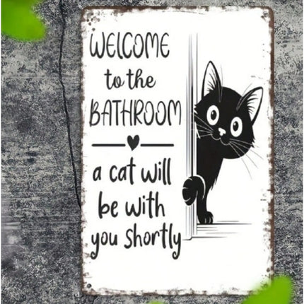 Sign "Bathroom Guard Cat" - Tiny Tiger Gift Shop