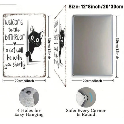 Sign "Bathroom Guard Cat" - Tiny Tiger Gift Shop