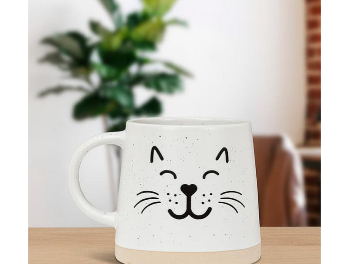 Wide Base Cat Face Mug - Tiny Tiger Gift Shop