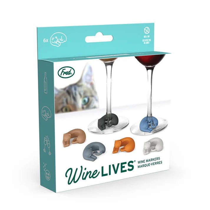 "Wine Lives" - Cat Drink Marker - Tiny Tiger Gift Shop