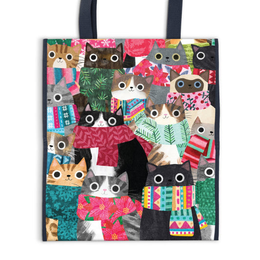 "Wintry Cats" - Reusable Shopping Bag - Tiny Tiger Gift Shop