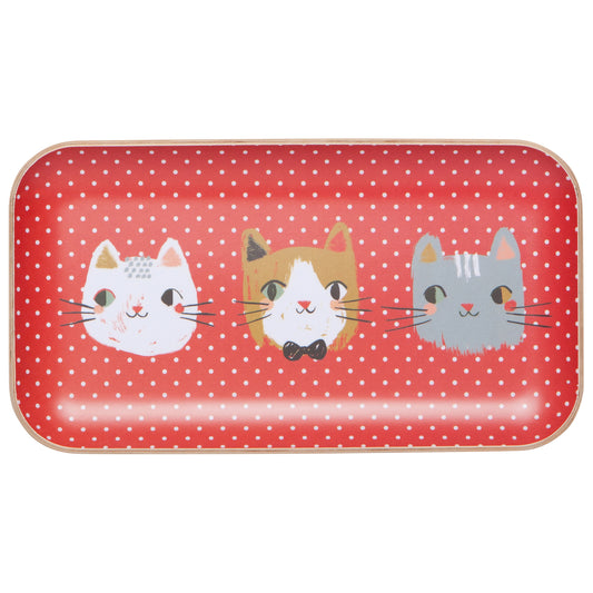 "Meow Meow": Willow Wood Small Tray - Tiny Tiger Gift Shop