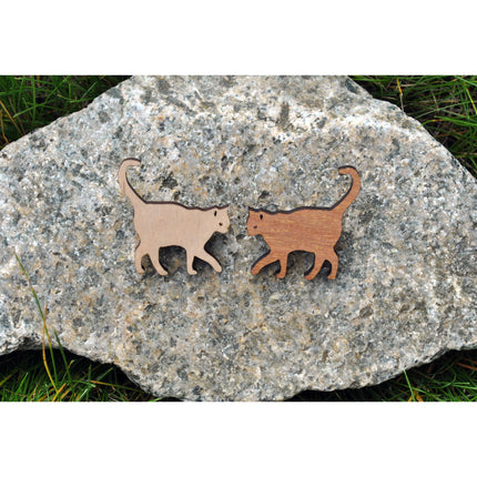 Wooden Cat Pin - Tiny Tiger Gift Shop
