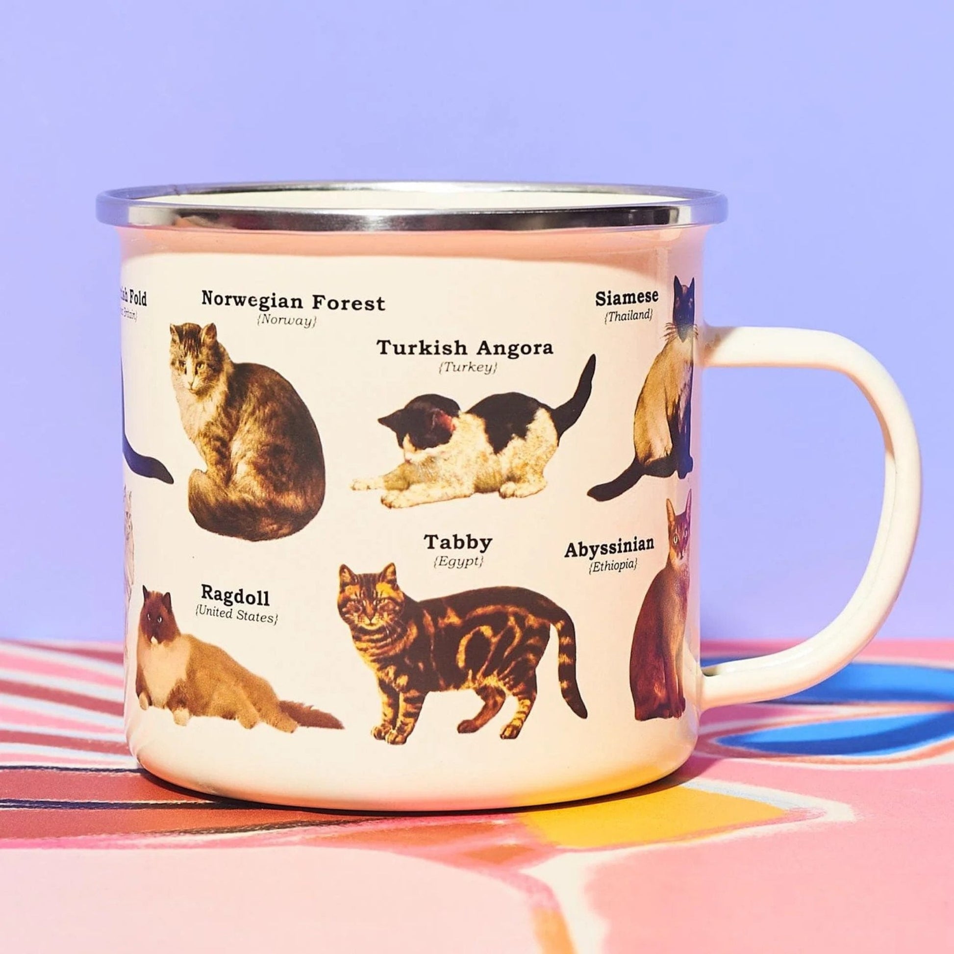 Cat Breeds Enamel Mug - Tiny Tiger Gift Shop