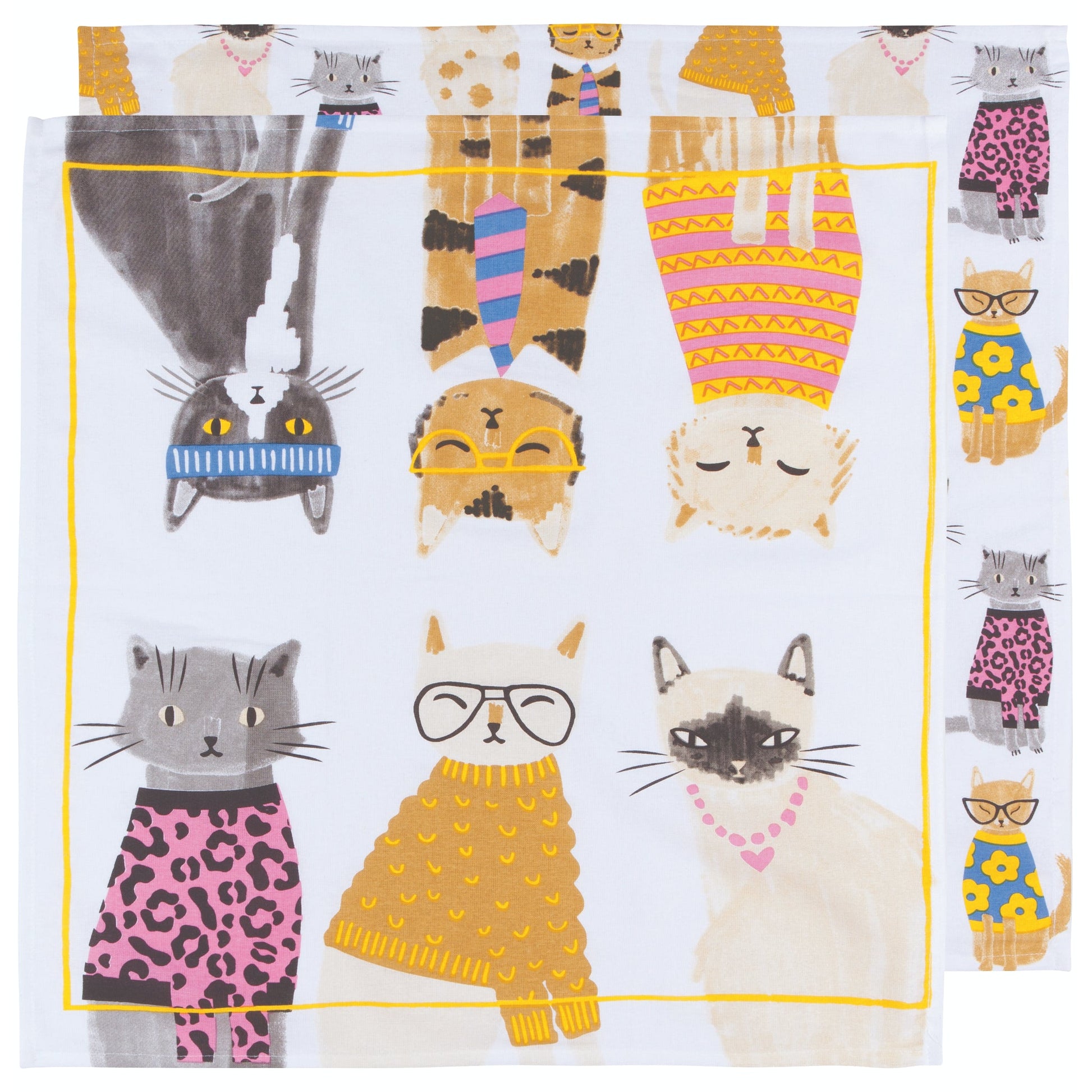 "Feline Fine": Floursack / Dishtowel Set - Tiny Tiger Gift Shop