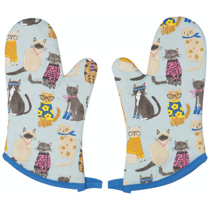 "Feline Fine": Oven Mitts (Set of 2) - Tiny Tiger Gift Shop
