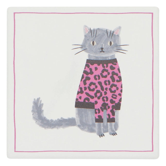 "Feline Fine": Soak Up Coasters (Set of 4) - Tiny Tiger Gift Shop